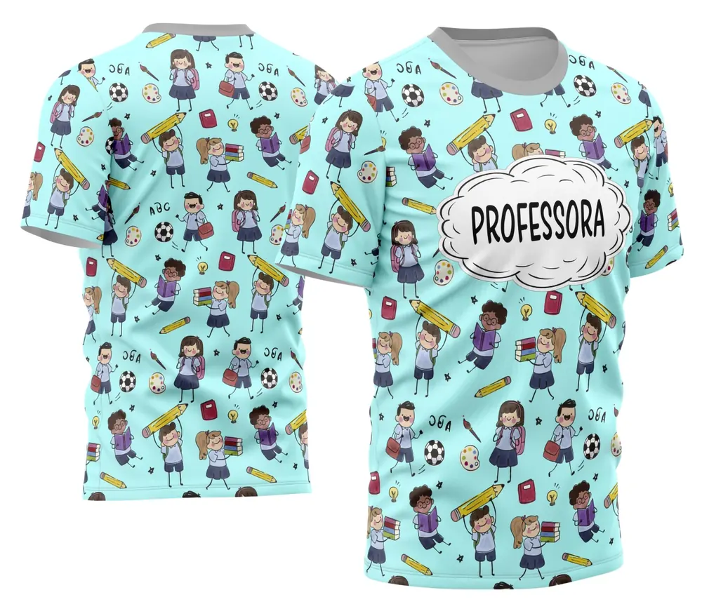 Arte Camisa Professora Personalizada Modelo 40