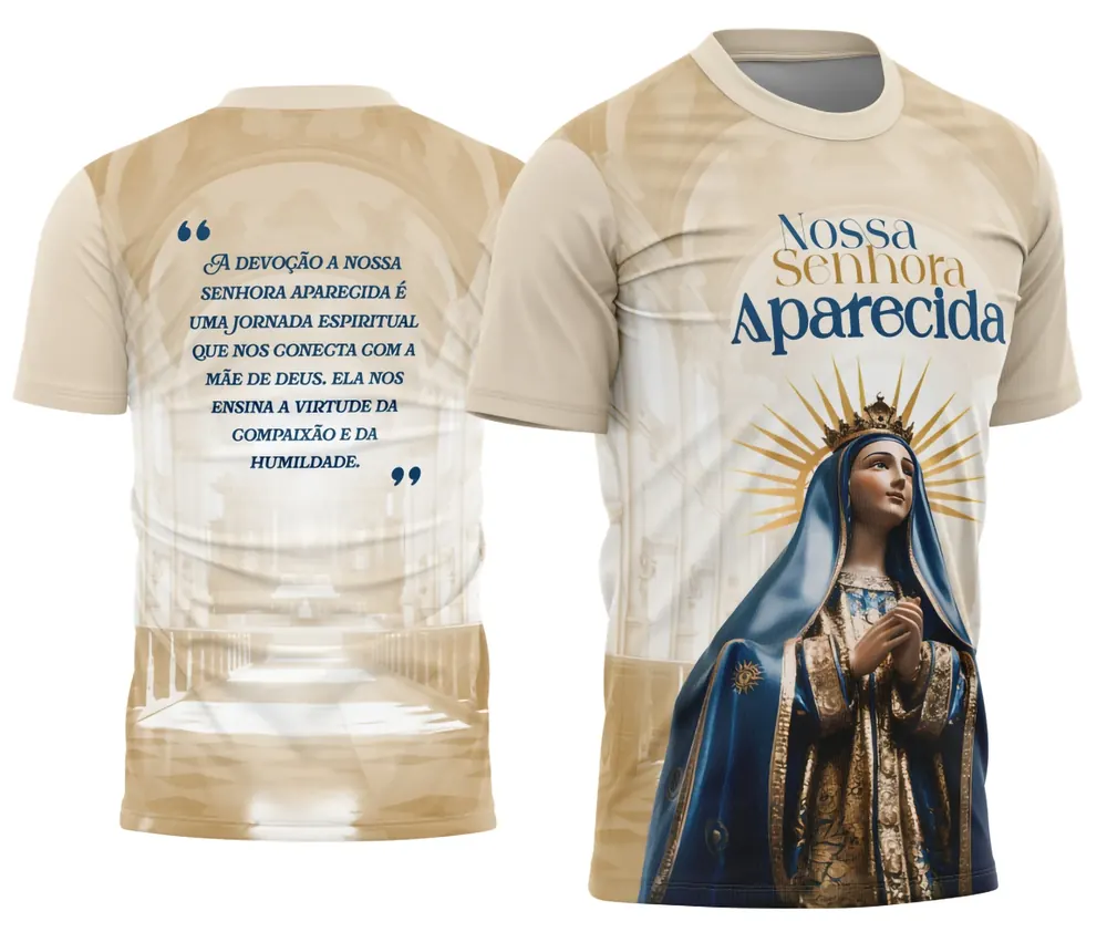 Arte Camisa Devocional Nossa Senhora Aparecida - 0002 - Religião