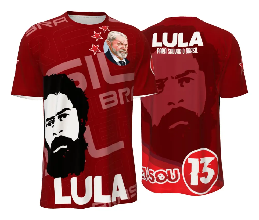 Camiseta Lula Estêncil Vermelha
