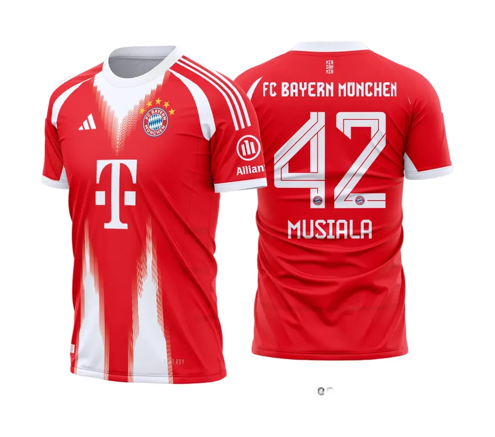 Arte Estampa Camisa Bayern de Munique Titular 2025 - 2026