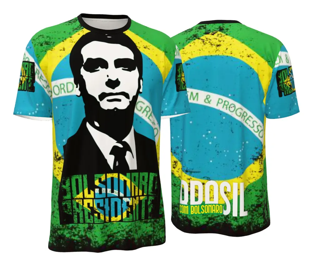 Camisa Bolsonaro Bandeira Envelhecida