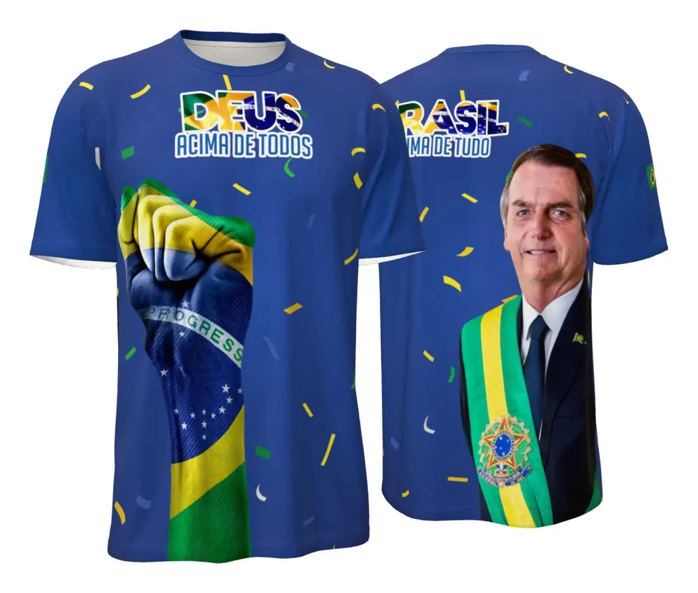 Camisa Bolsonaro Confete Azul