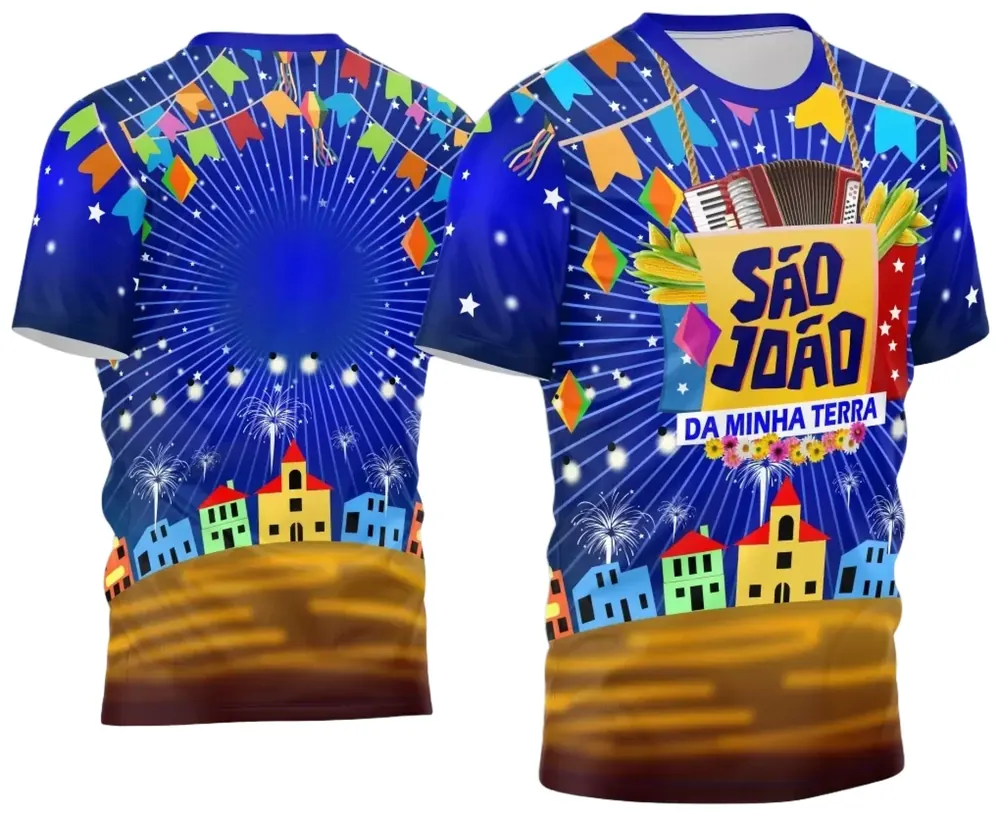 Arte Estampa Camisa Festa Junina Arraiá 2025 Modelo 39