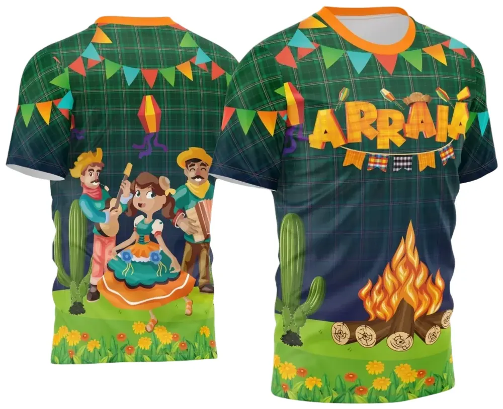 Arte Estampa Camisa Festa Junina Arraiá 2025 Modelo 38