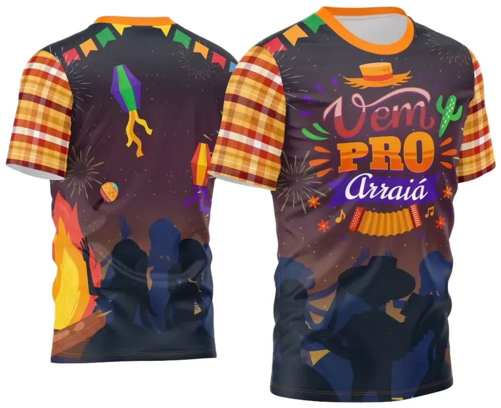Arte Estampa Camisa Festa Junina Arraiá 2025 Modelo 37
