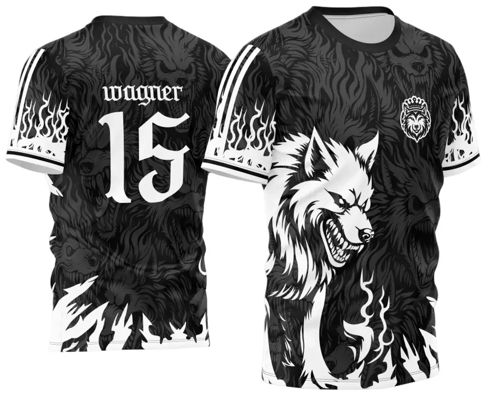 Camisa Interclasse Lobo Assustador Preto e Branco 2024 Modelo 05