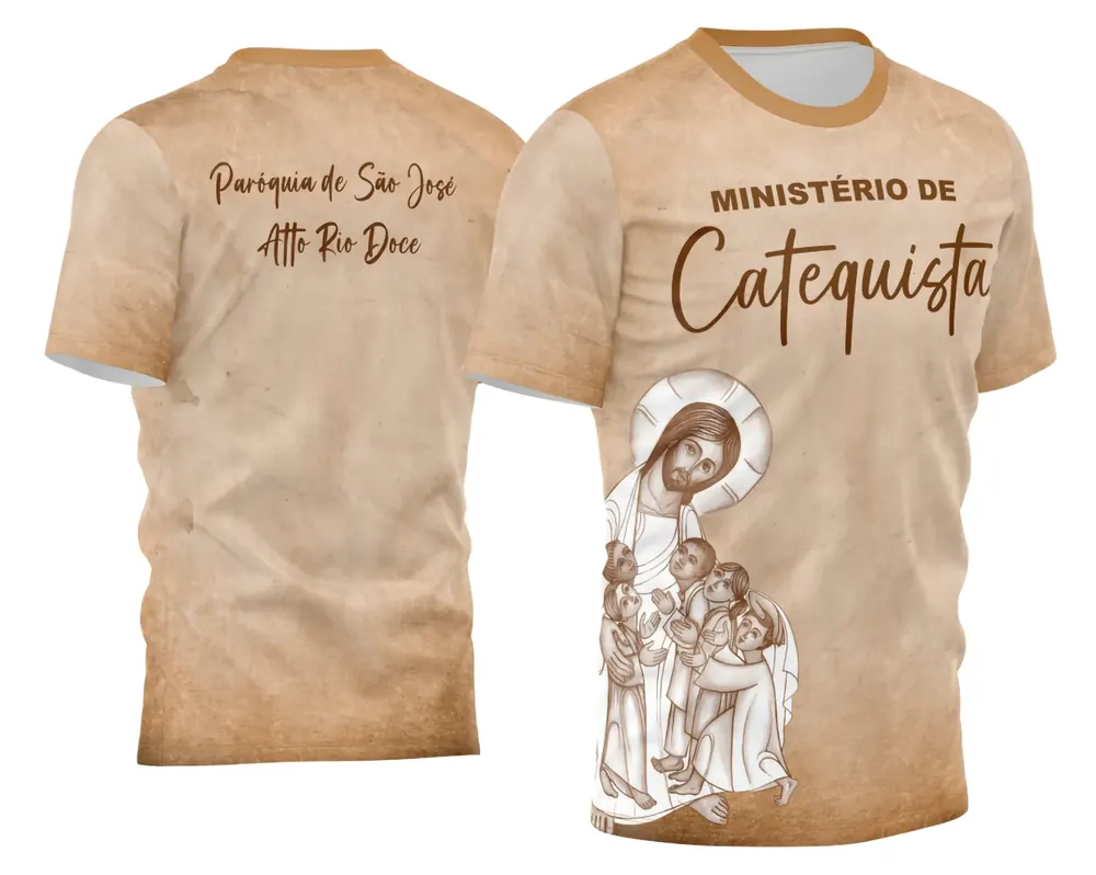 Arte Estampa Camisa Católica 2026 - Celebração do Ministério de Catequista
