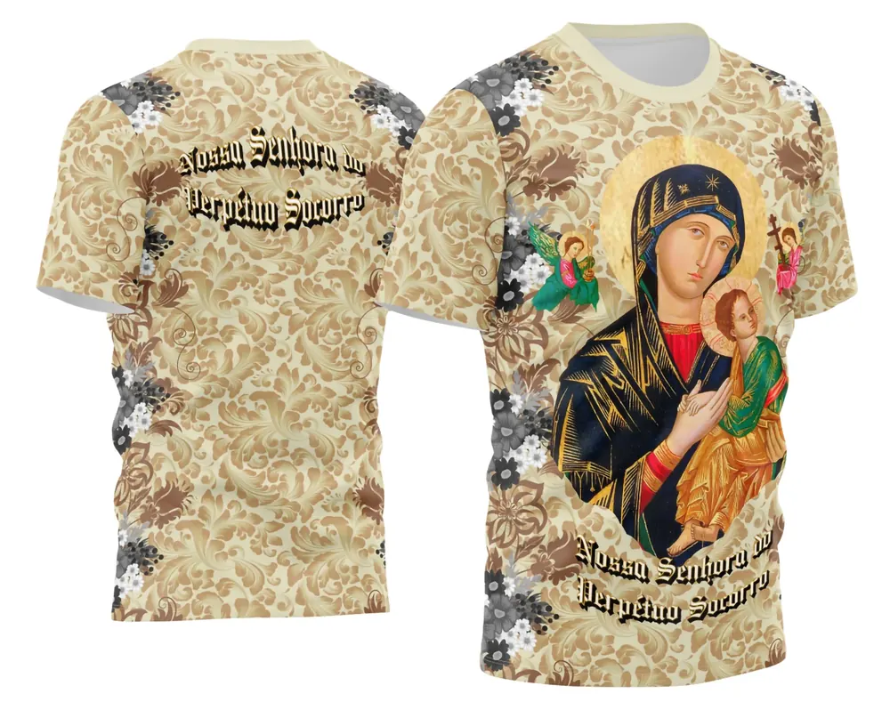 Arte Estampa Camisa Devocional 2026 - Nossa Senhora do Perpétuo Socorro