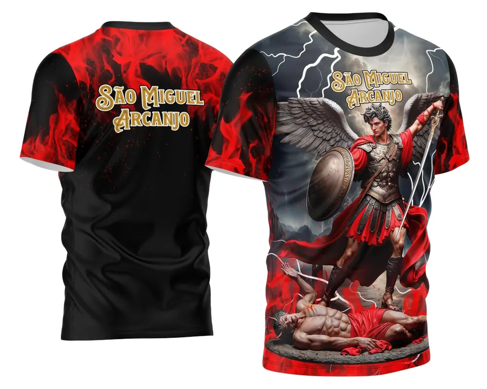 Arte Impressão Camisa Espiritualidade - São Miguel Arcanjo 2026