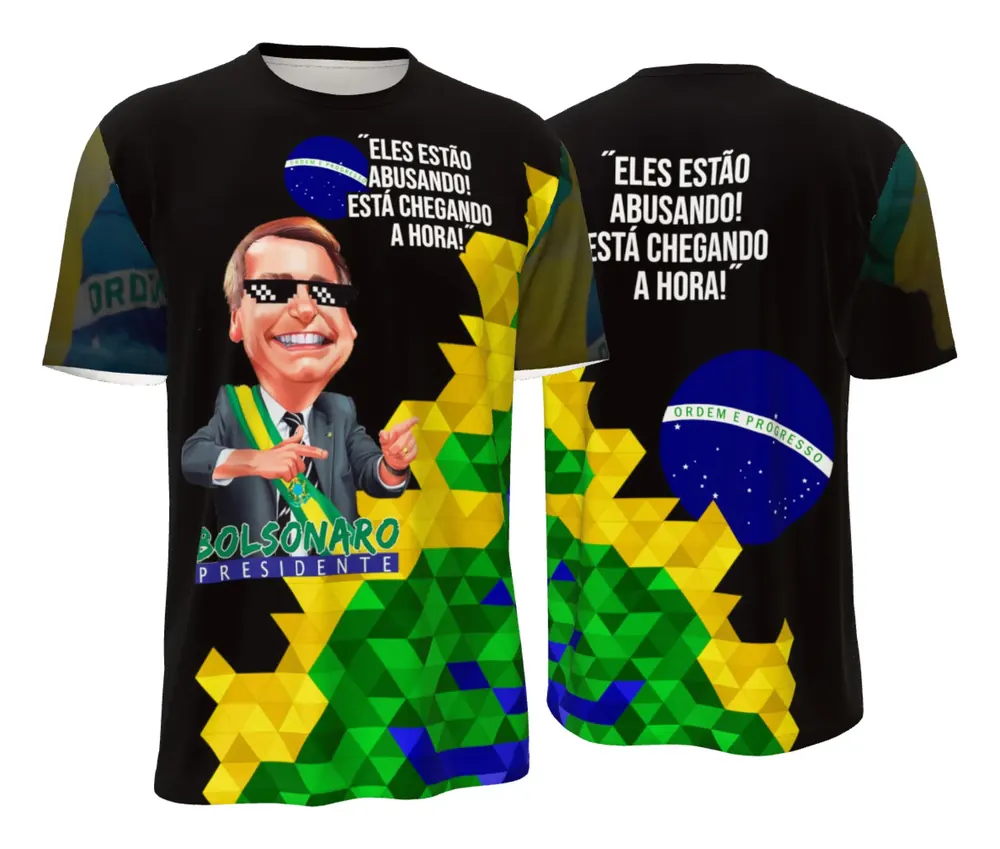 Camisa Gráfica Bolsonaro Mosaico Geométrico