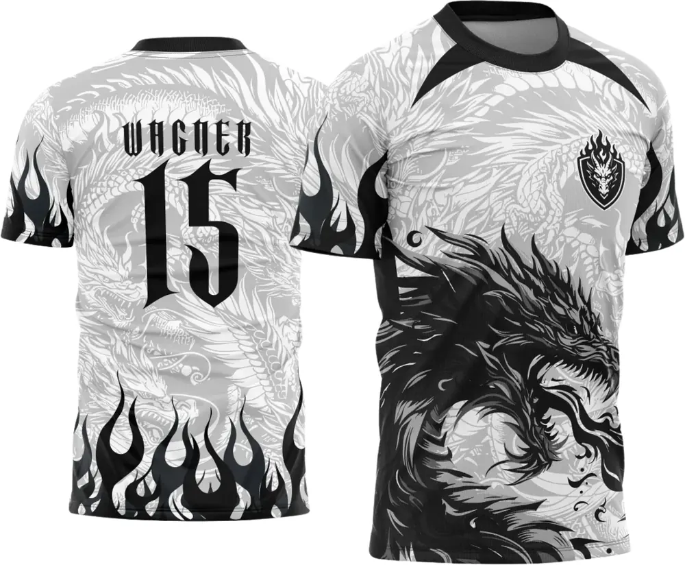 Camisa de Interclasse - Dragão Preto e Branco Fogo 2025