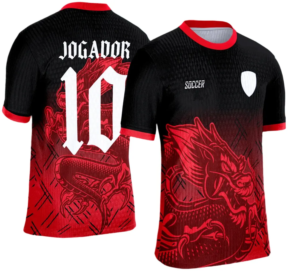 Arte Vetor Camisa de Interclasse Escolar 2025: DRAGÃO VERMELHO