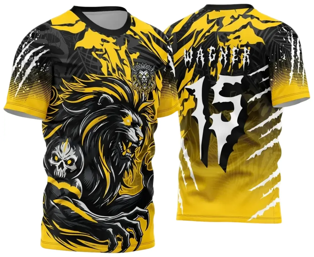 Arte Vetor Camisa de Interclasse Leão Amarelo 2024 - 2025