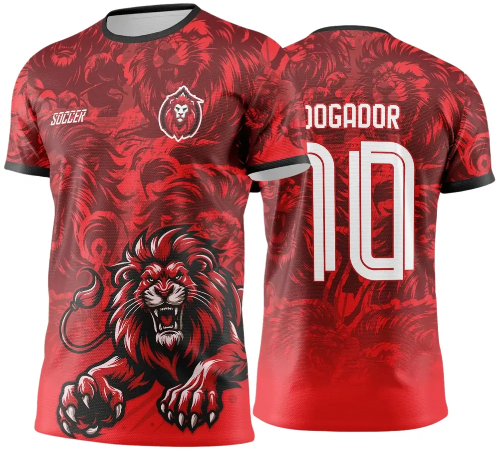 Arte Vetor Camisa de Interclasse Leão Vermelho - Jogos Internos 2024 - 2025
