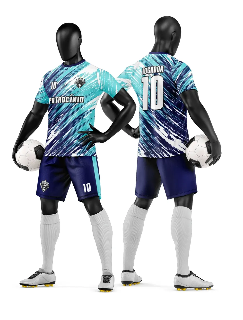 Arte Vetor Camisa e Short de Time de Futebol Amador Modelo 166