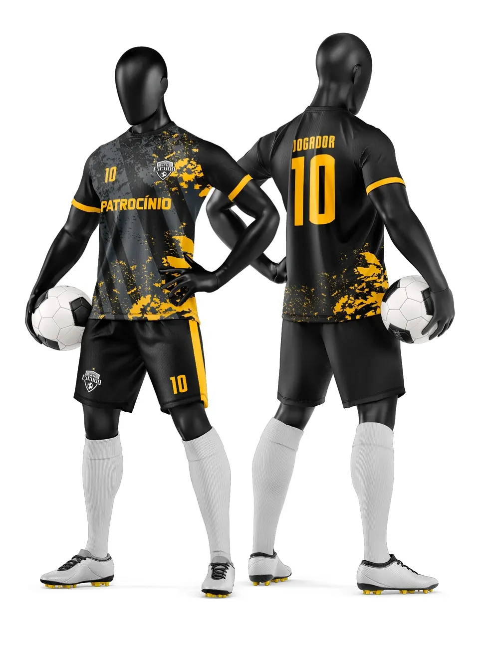 Arte Vetor Camisa e Short de Time de Futebol Amador Modelo 295