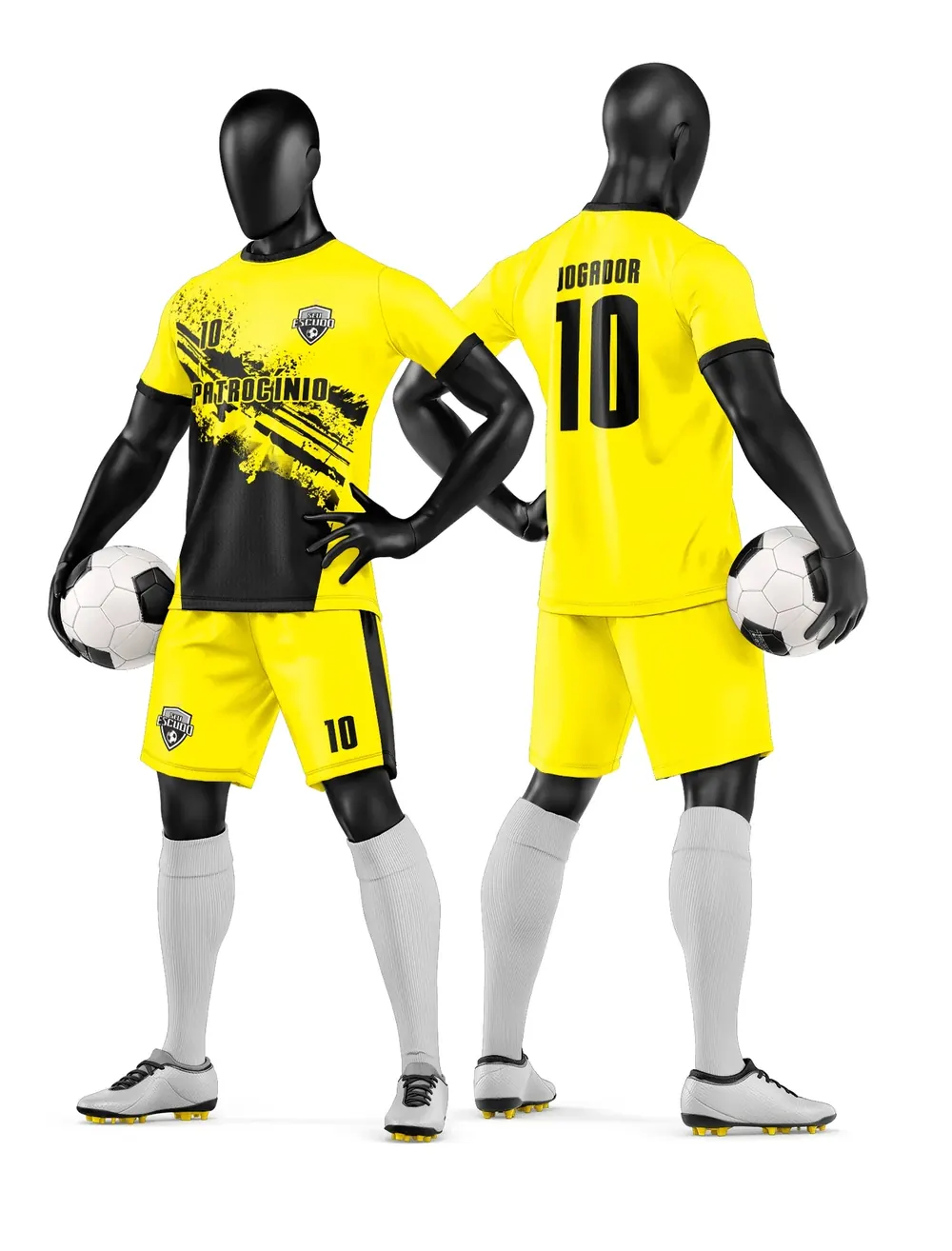Arte Vetor Camisa e Short de Time de Futebol Amador Modelo 172
