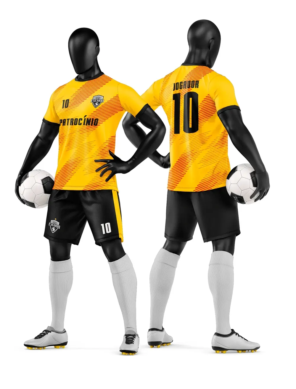 Arte Vetor Camisa e Short de Time de Futebol Amador Modelo 48