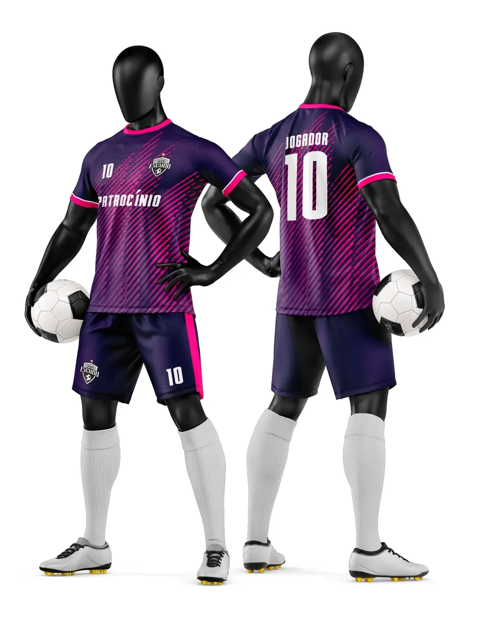 Arte Vetor Camisa e Short de Time de Futebol Amador Modelo 93