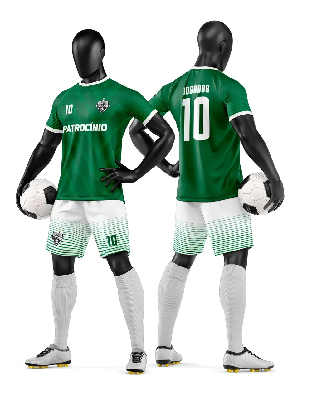 Arte Vetor Camisa e Short de Time de Futebol Amador Modelo 191
