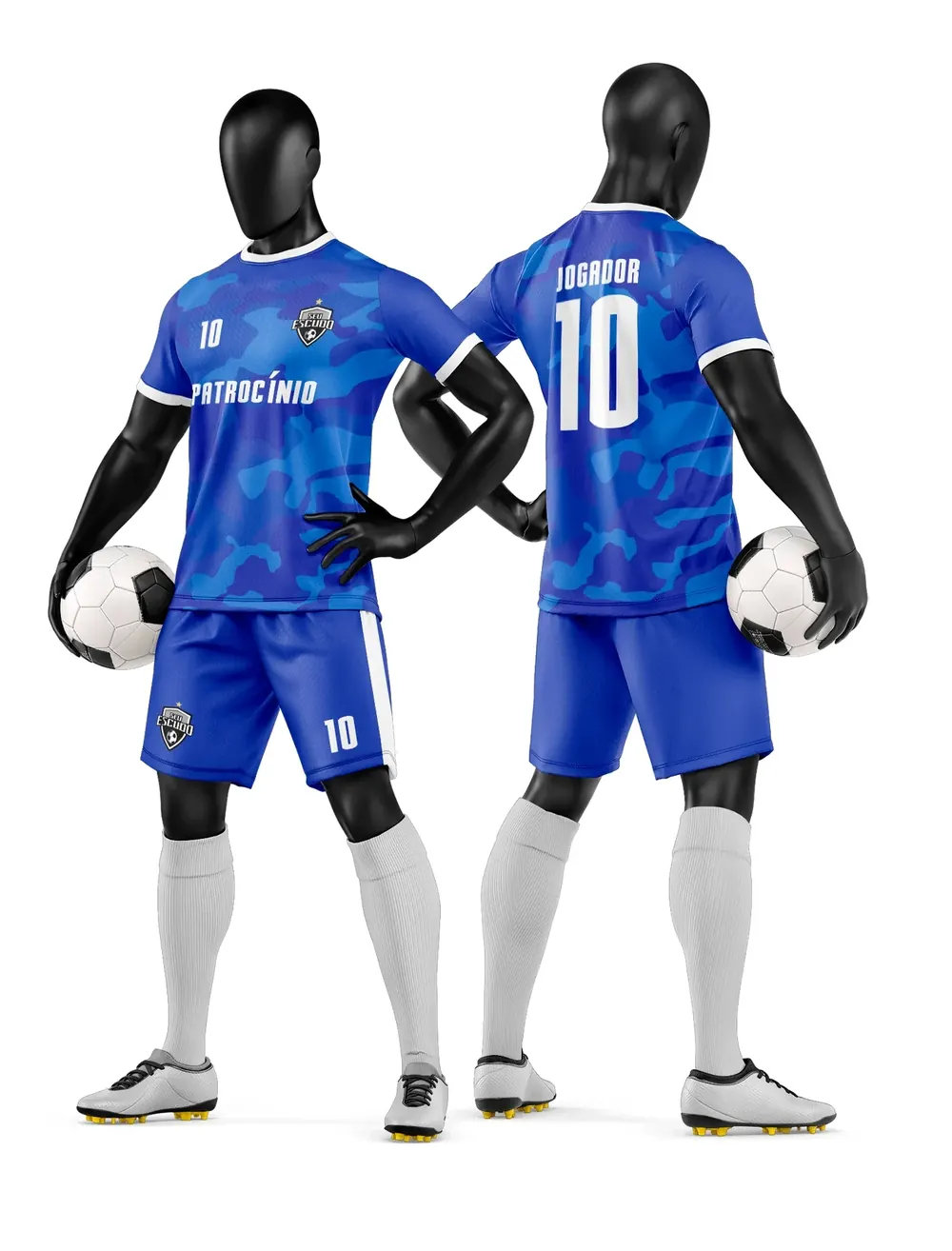 Arte Vetor Camisa e Short de Time de Futebol Amador Modelo 37