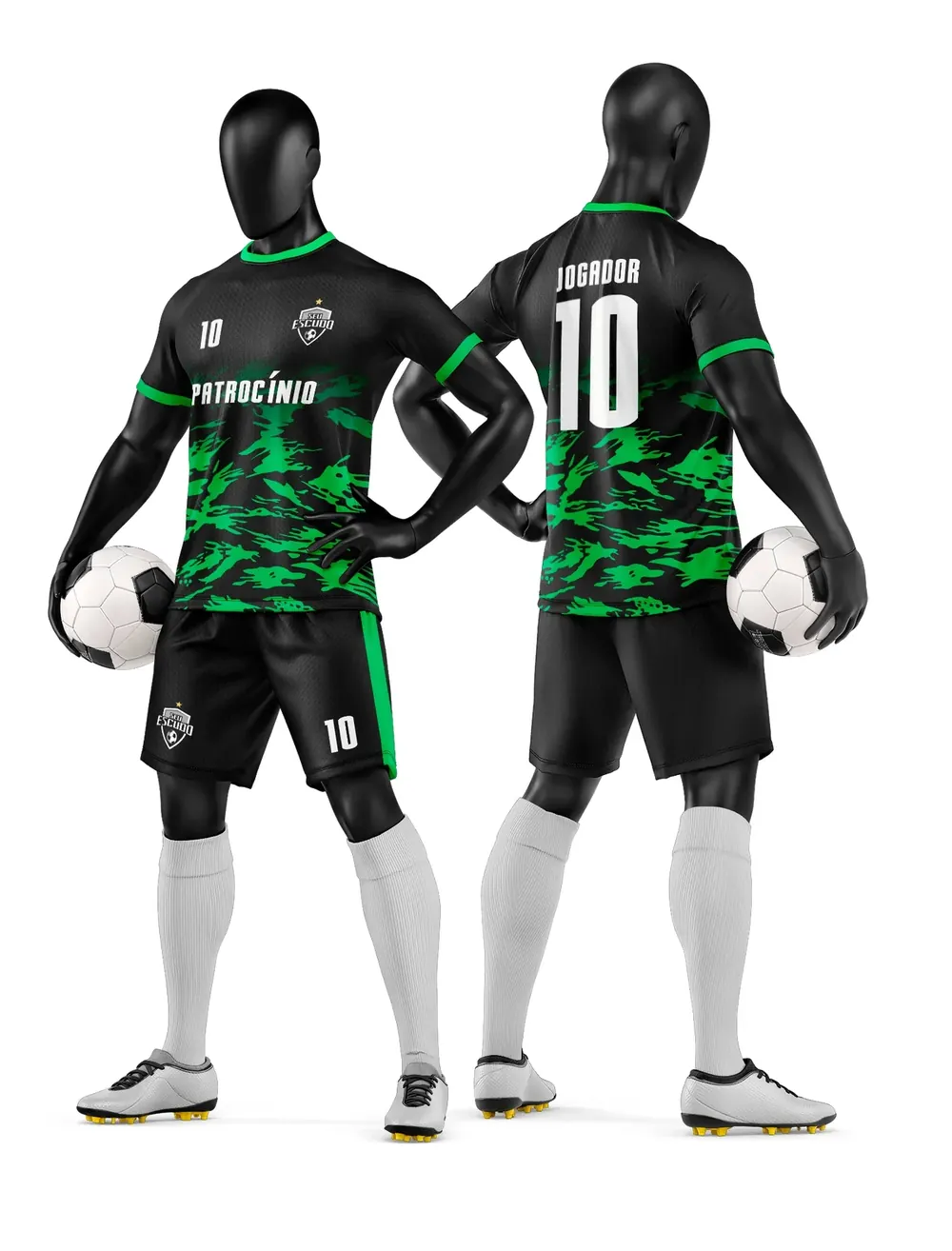 Arte Vetor Camisa e Short de Time de Futebol Amador Modelo 13