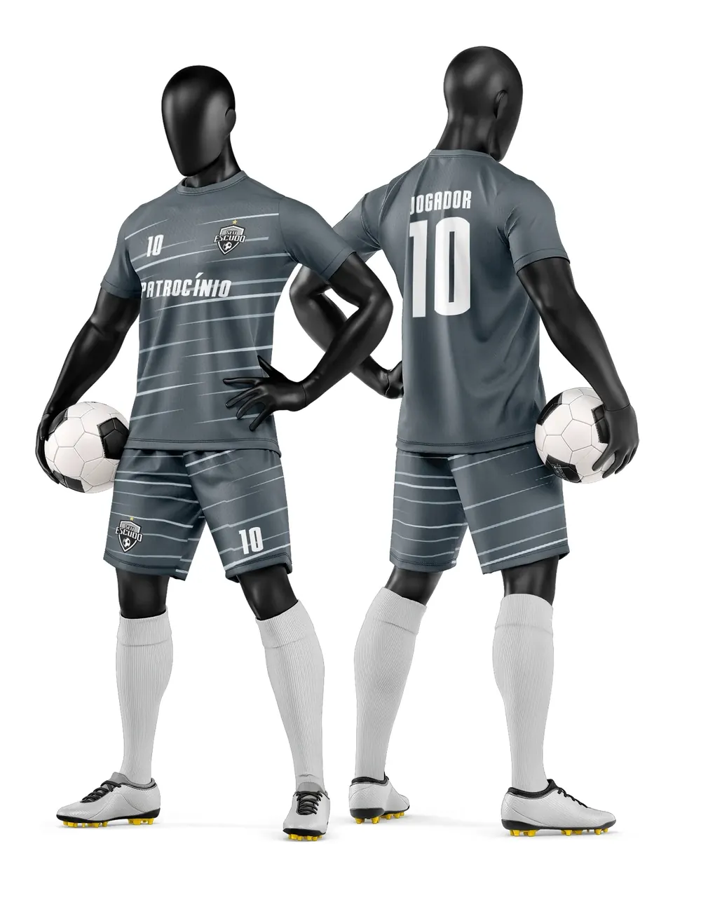 Arte Vetor Camisa e Short de Time de Futebol Amador Modelo 128