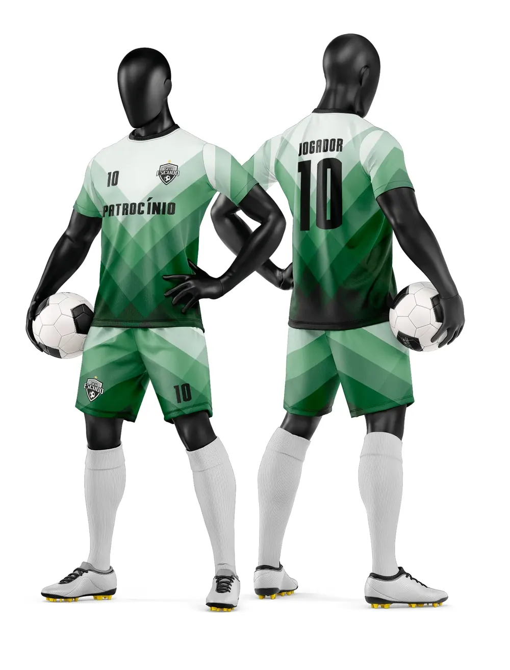 Arte Vetor Camisa e Short de Time de Futebol Amador Modelo 262