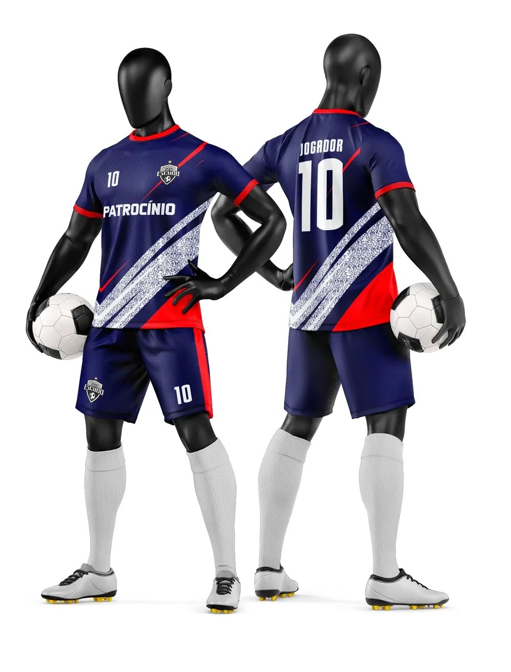 Arte Vetor Camisa e Short de Time de Futebol Amador Modelo 231