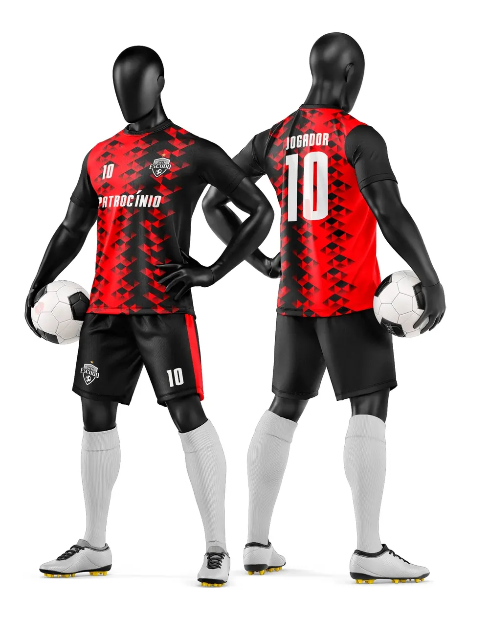 Arte Vetor Camisa e Short de Time de Futebol Amador Modelo 135