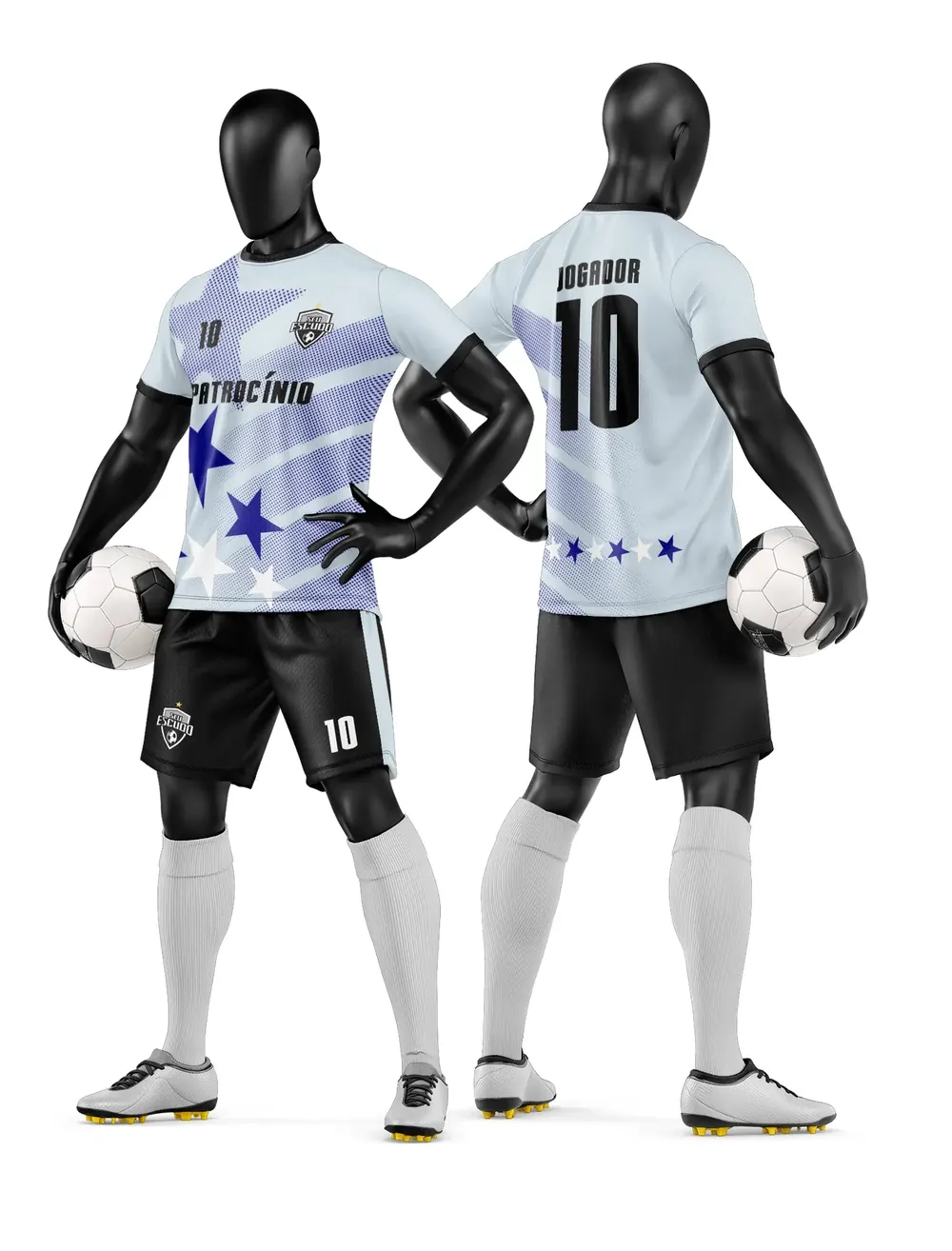Arte Vetor Camisa e Short de Time de Futebol Amador Modelo 146