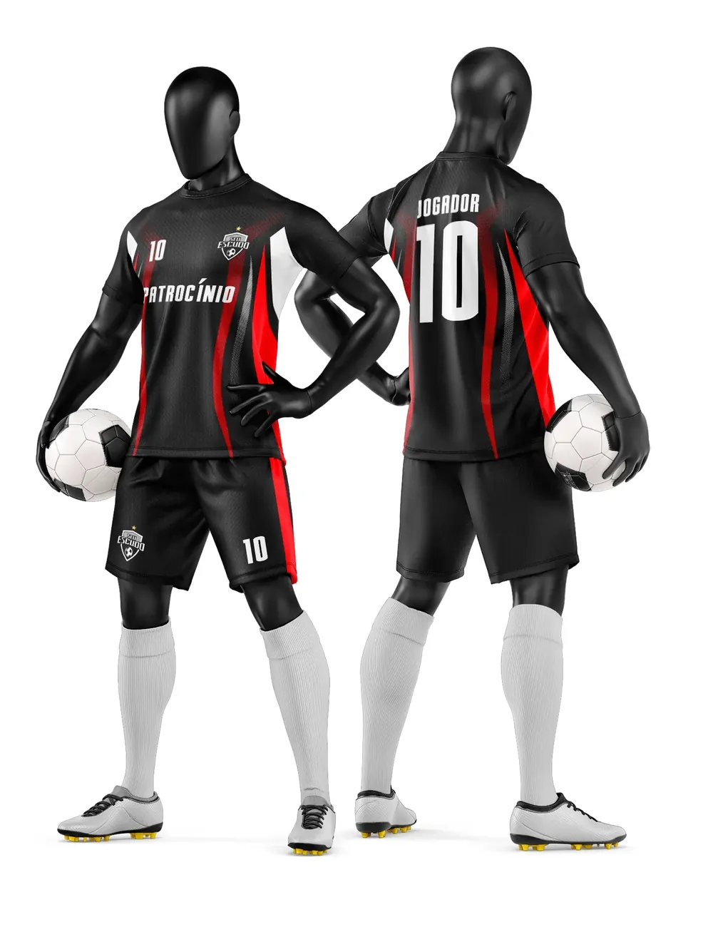 Arte Vetor Camisa e Short de Time de Futebol Amador Modelo 145