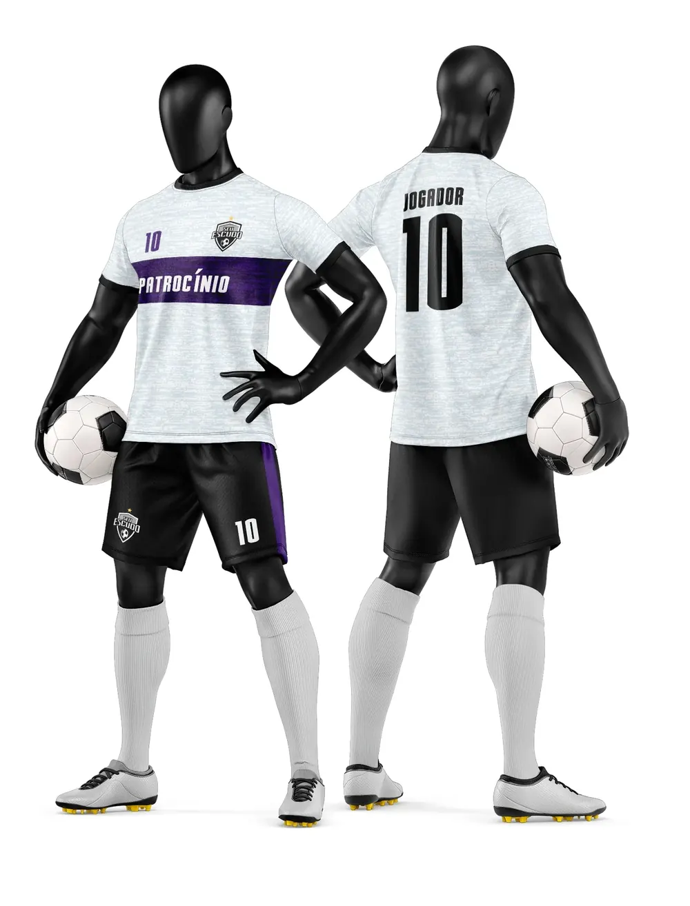 Arte Vetor Camisa e Short de Time de Futebol Amador Modelo 14