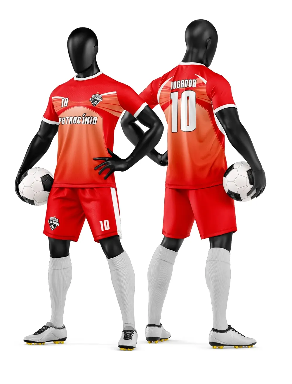 Arte Vetor Camisa e Short de Time de Futebol Amador Modelo 35