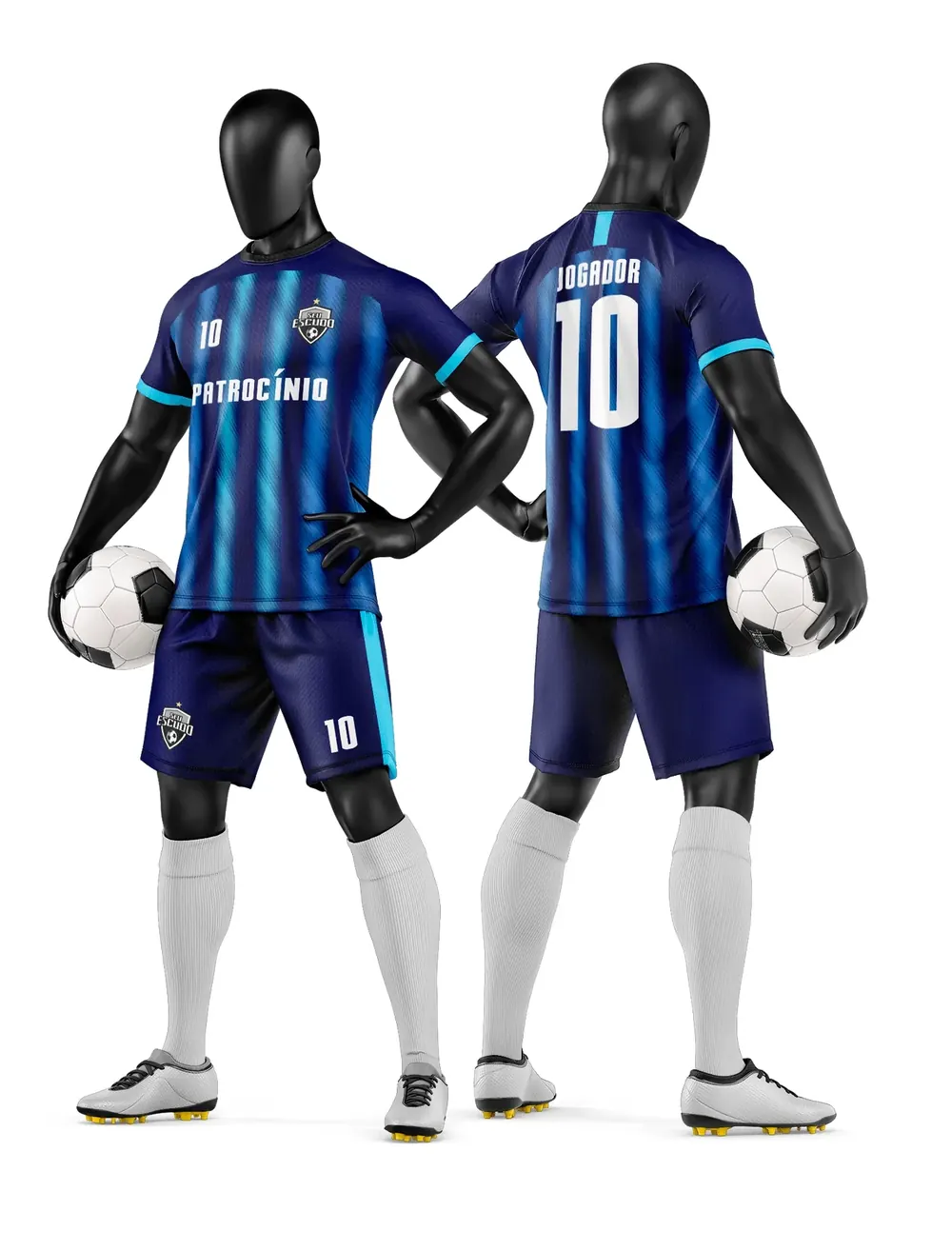 Arte Vetor Camisa e Short de Time de Futebol Amador Modelo 291