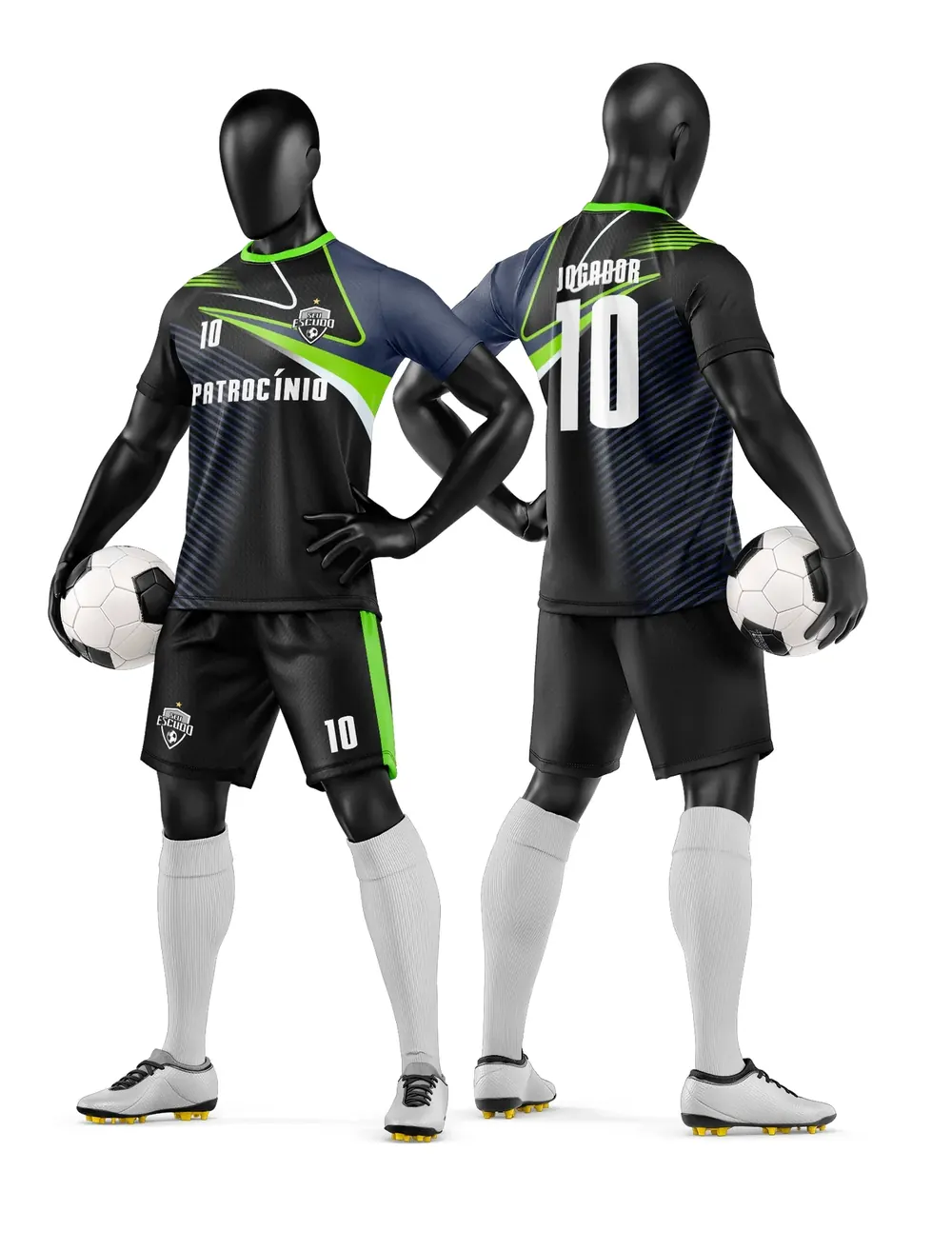 Arte Vetor Camisa e Short de Time de Futebol Amador Modelo 259
