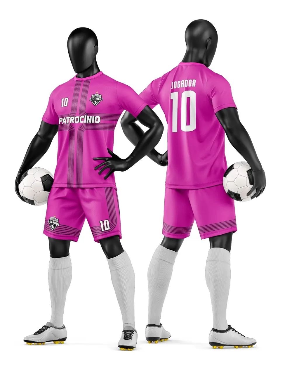 Arte Vetor Camisa e Short de Time de Futebol Amador Modelo 196
