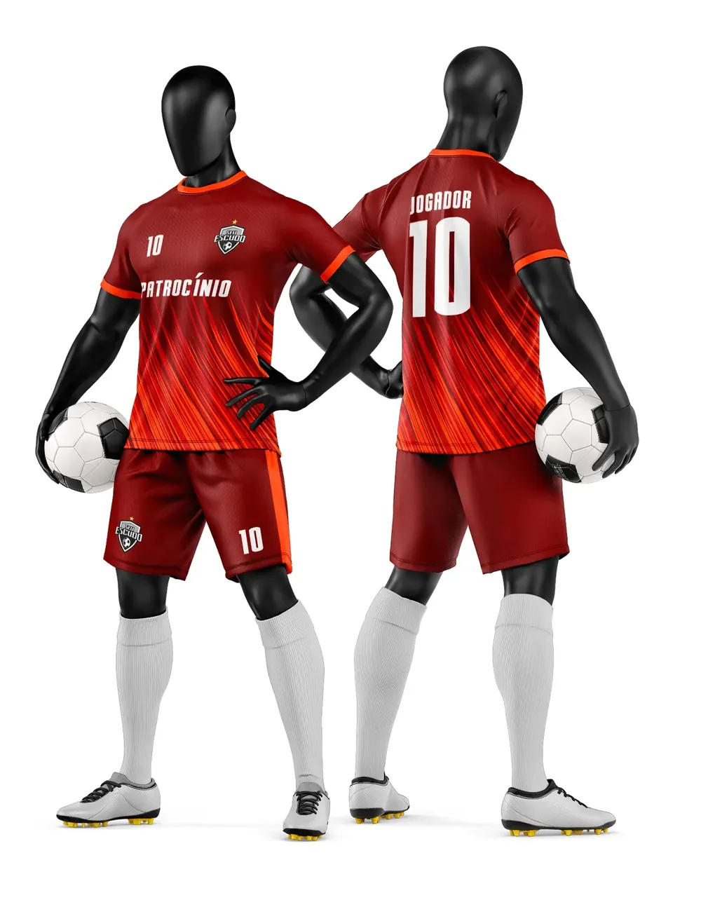 Arte Vetor Camisa e Short de Time de Futebol Amador Modelo 119