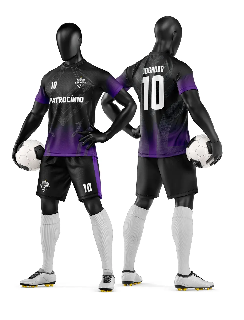 Arte Vetor Camisa e Short de Time de Futebol Amador Modelo 209