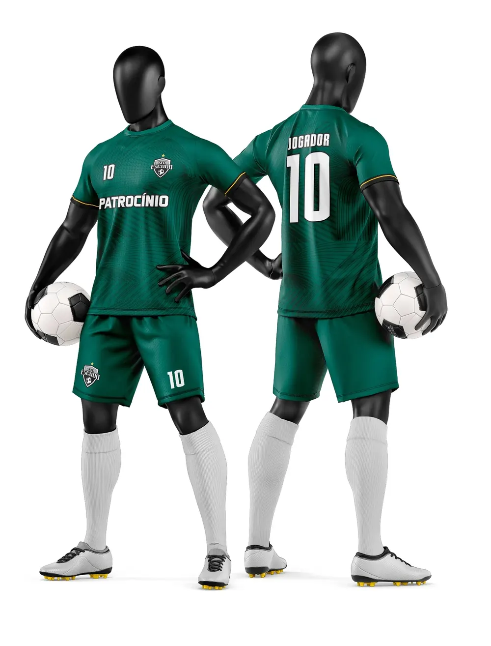 Arte Vetor Camisa e Short de Time de Futebol Amador Modelo 102