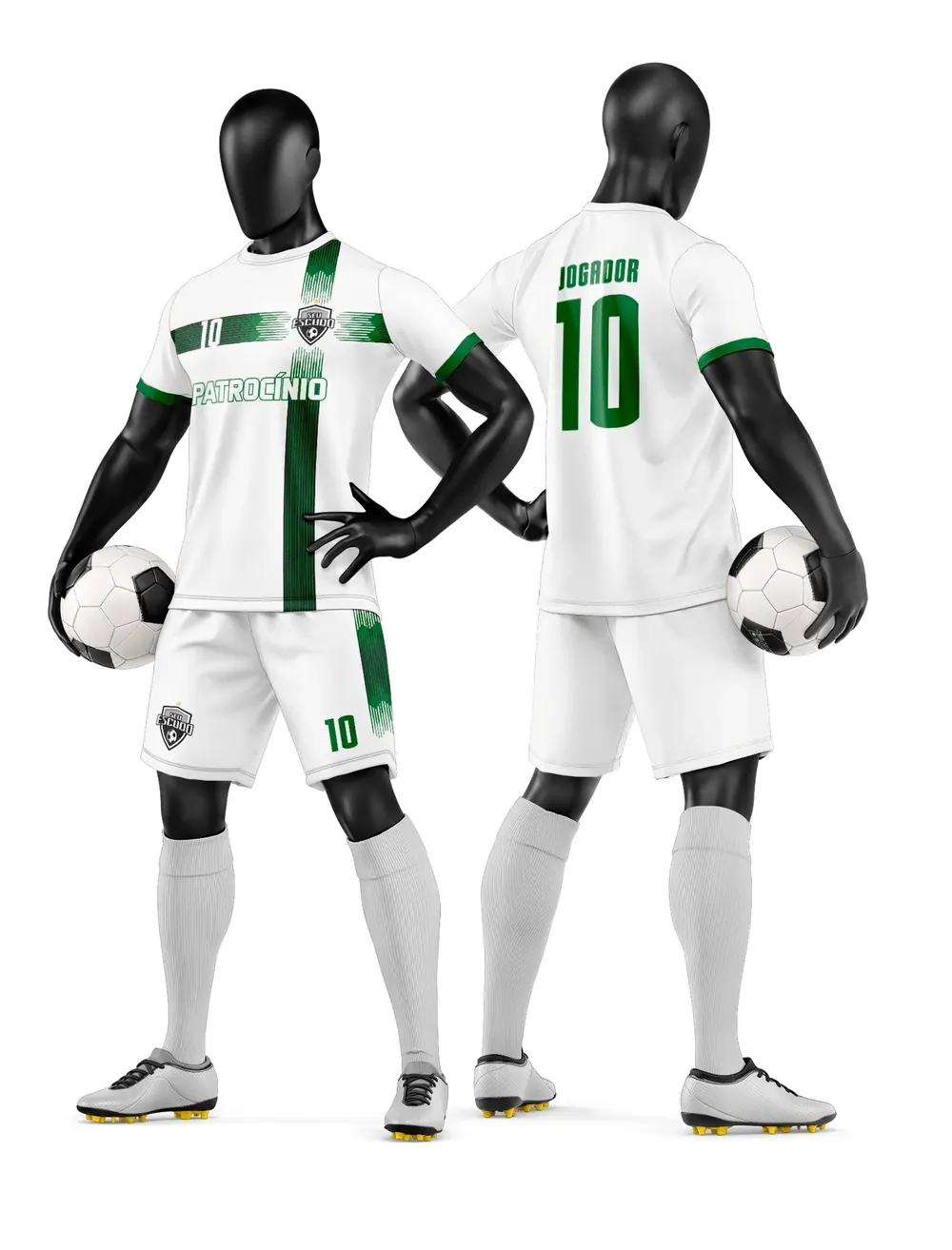 Arte Vetor Camisa e Short de Time de Futebol Amador Modelo 230