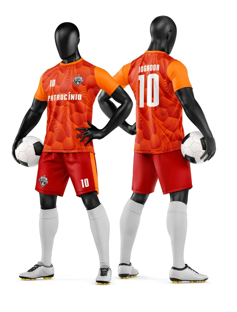 Arte Vetor Camisa e Short de Time de Futebol Amador Modelo 161