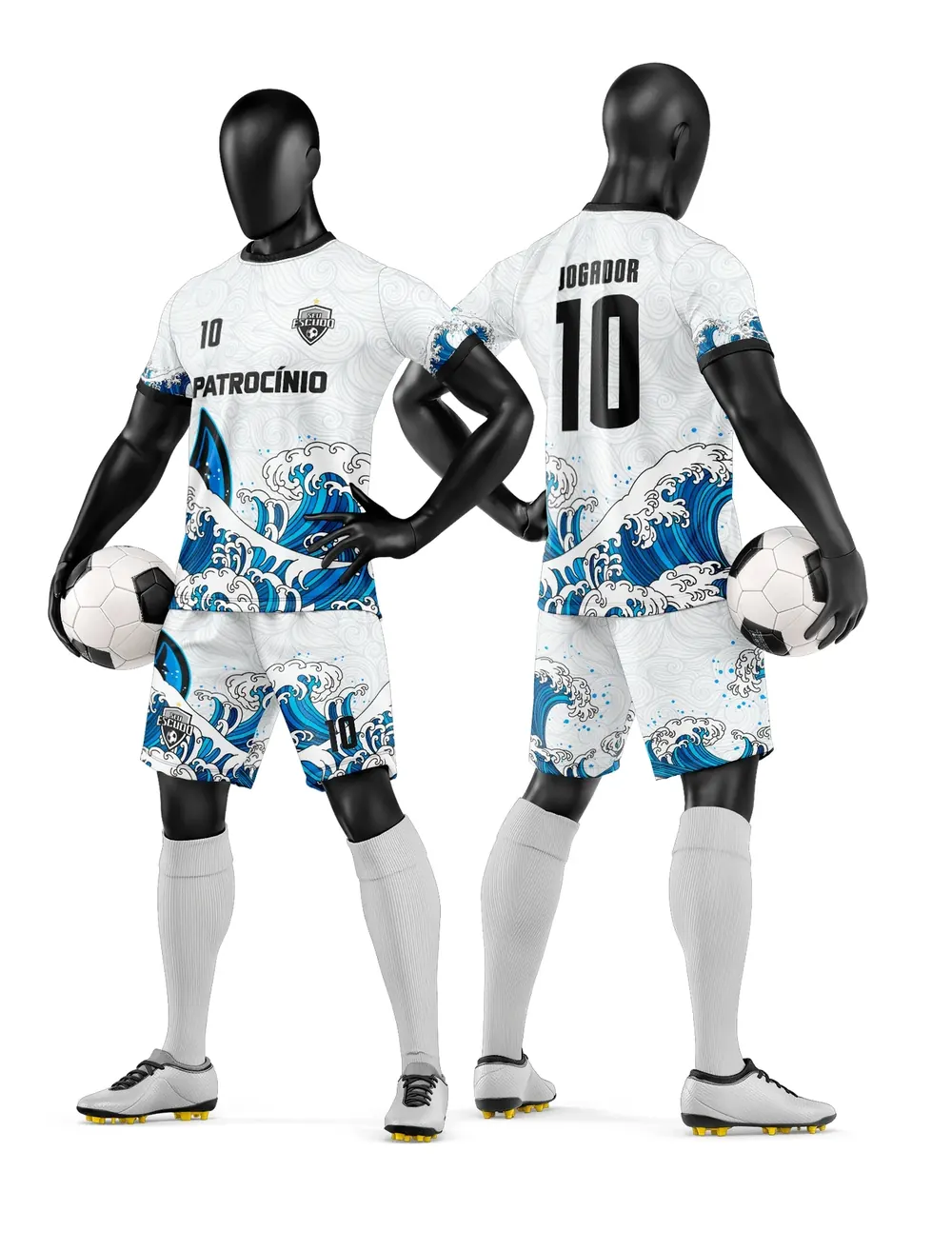 Arte Vetor Camisa e Short de Time de Futebol Amador Modelo 222