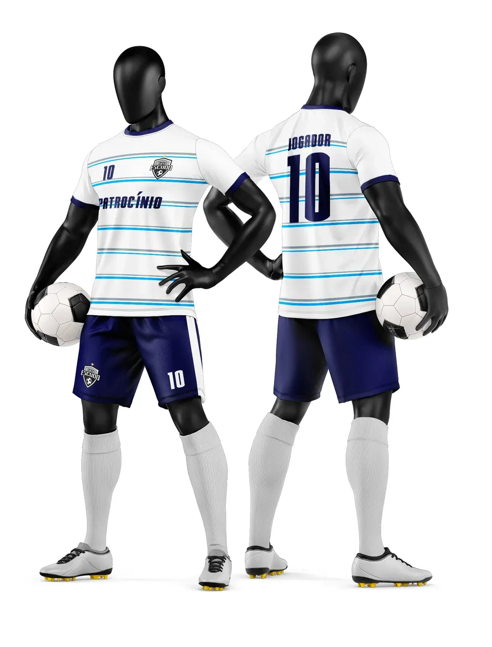 Arte Vetor Camisa e Short de Time de Futebol Amador Modelo 108
