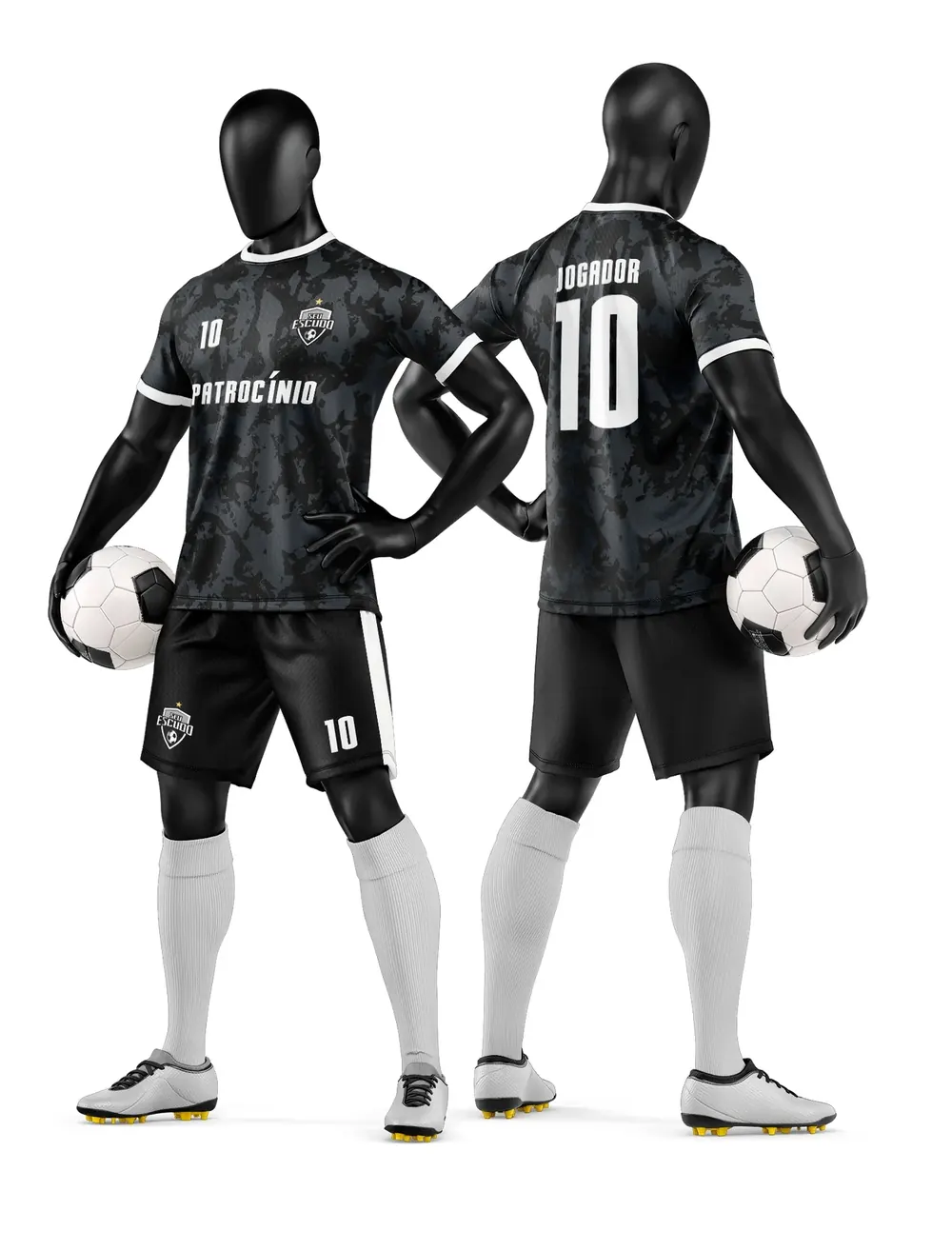 Arte Vetor Camisa e Short de Time de Futebol Amador Modelo 02