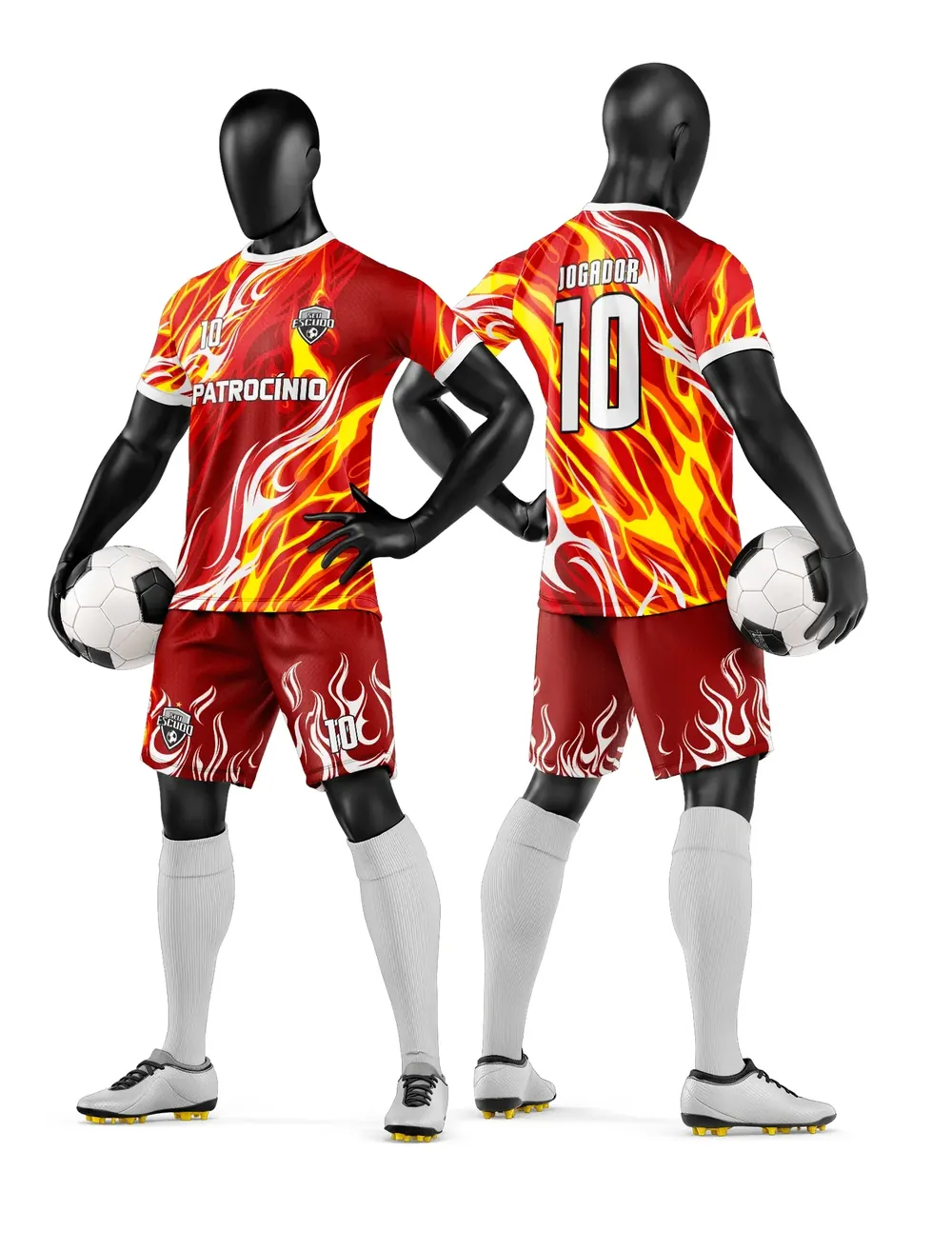 Arte Vetor Camisa e Short de Time de Futebol Amador Modelo 202