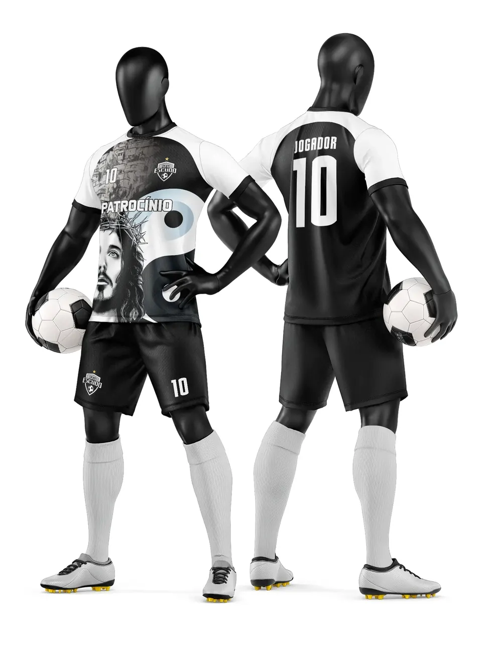 Arte Vetor Camisa e Short de Time de Futebol Amador Modelo 203