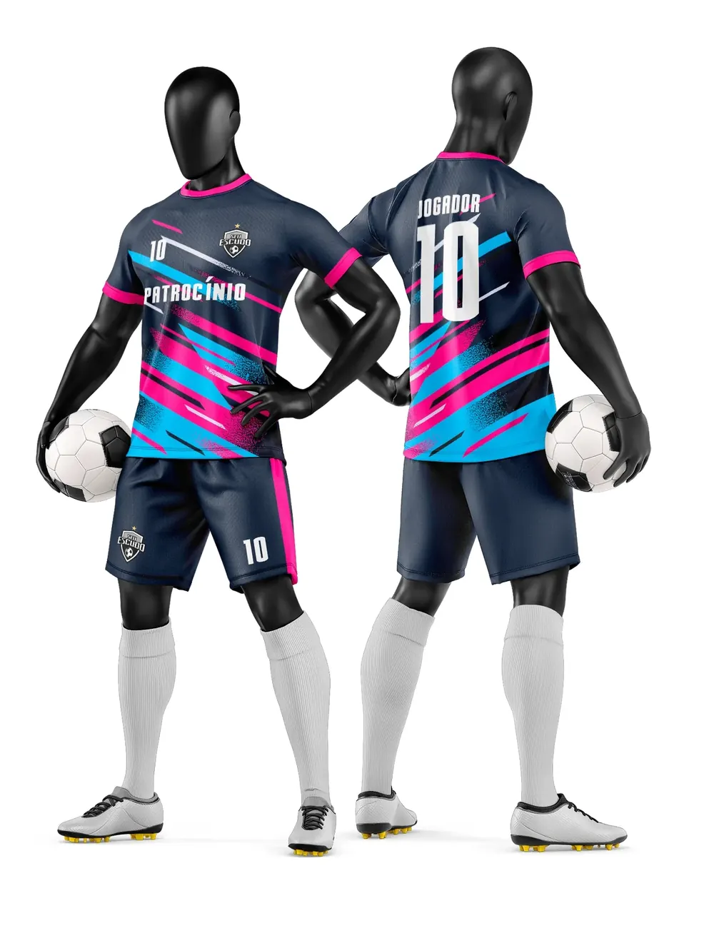 Arte Vetor Camisa e Short de Time de Futebol Amador Modelo 263