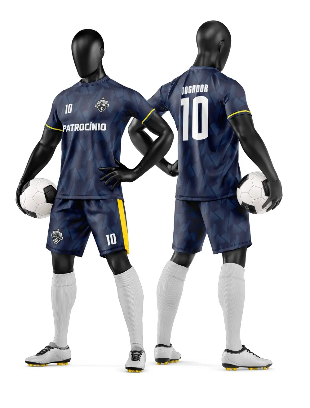 Arte Vetor Camisa e Short de Time de Futebol Amador Modelo 281