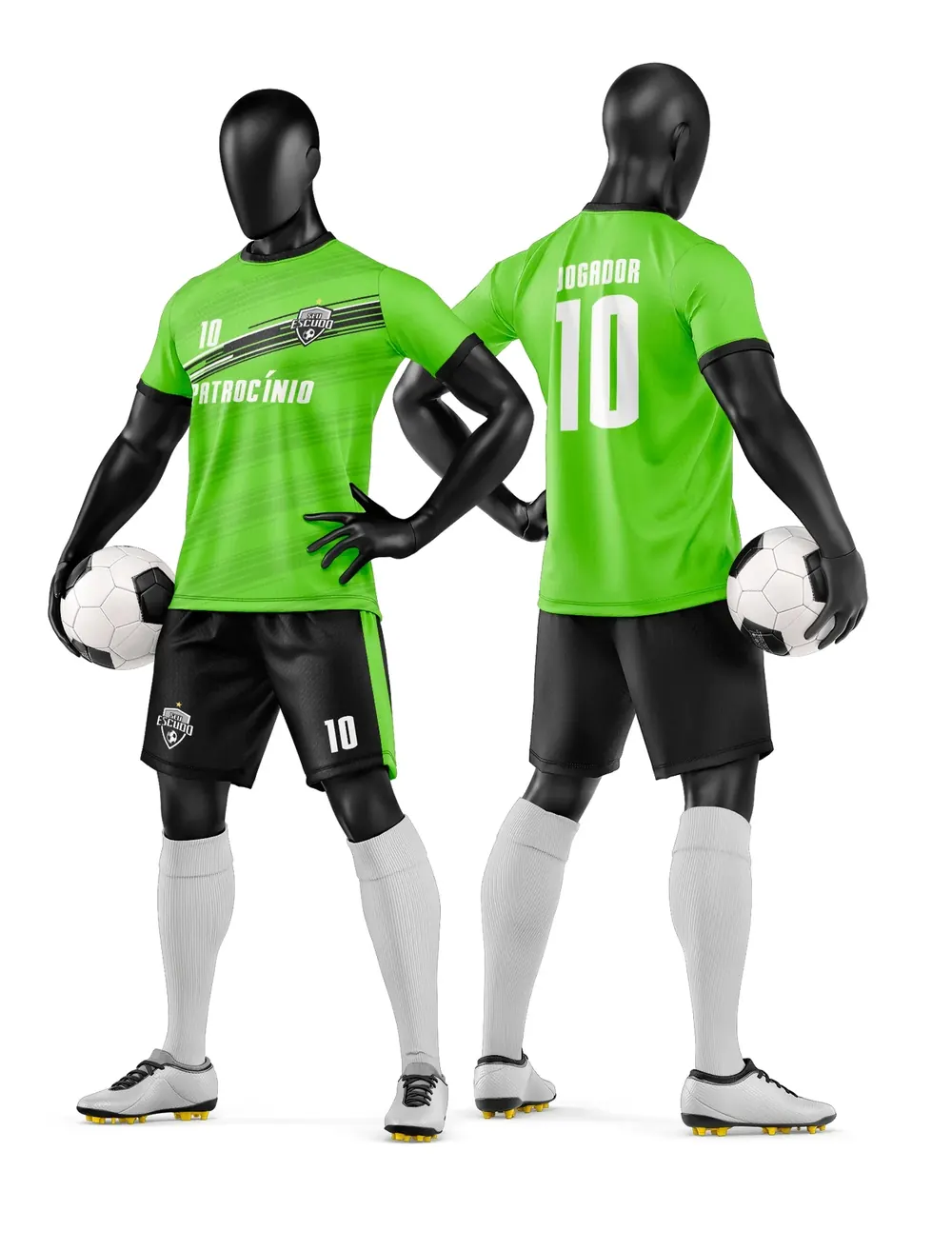 Arte Vetor Camisa e Short de Time de Futebol Amador Modelo 131